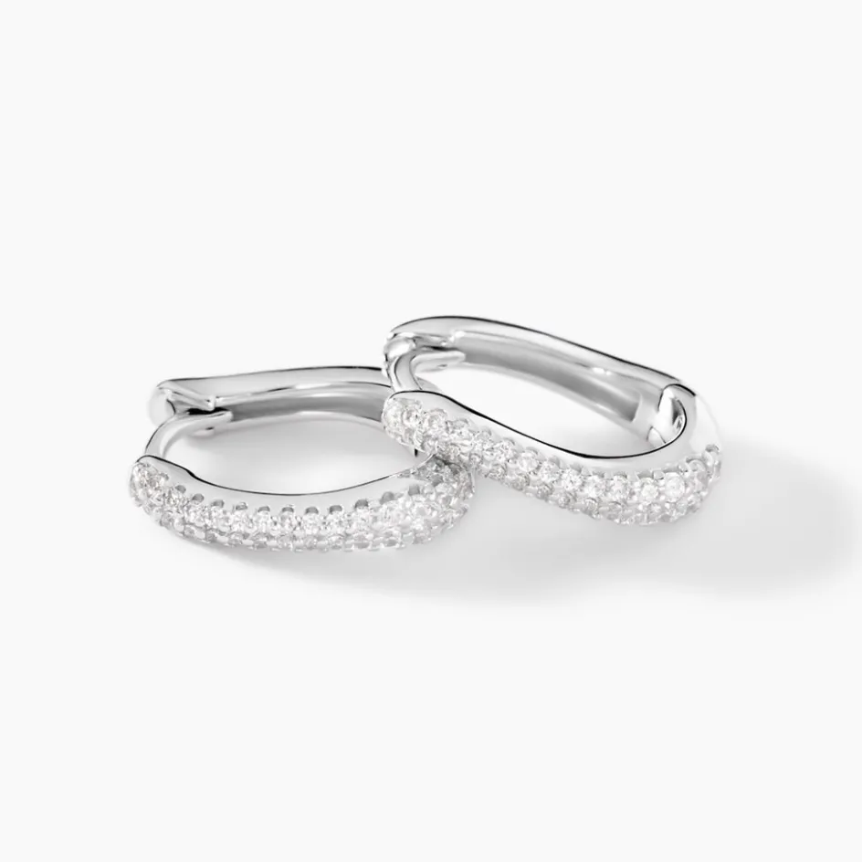 Sale Histoire d'Or Créoles Nandie Argent Blanc Oxyde De Zirconium