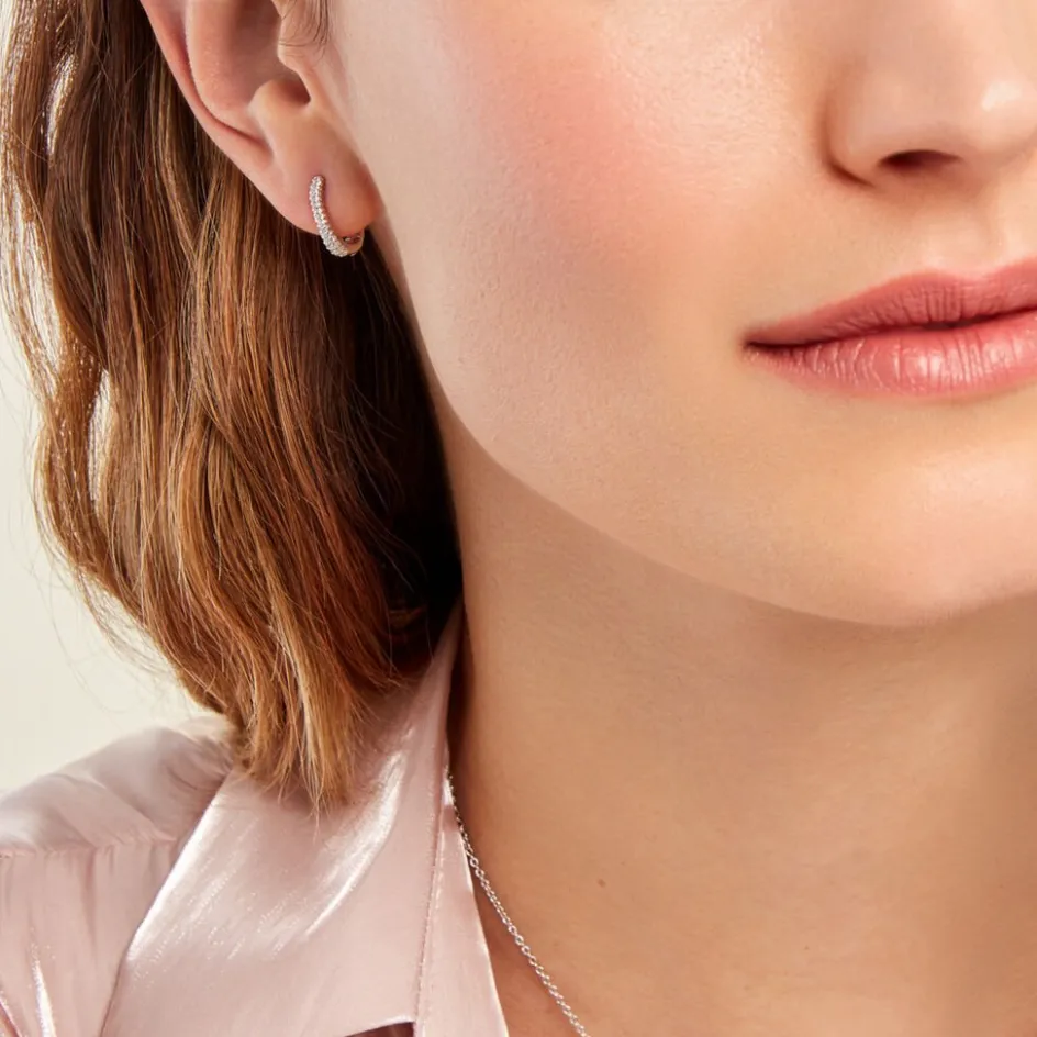 Sale Histoire d'Or Créoles Nandie Argent Blanc Oxyde De Zirconium