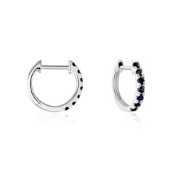 Histoire d'Or Créoles Or Blanc Killian Saphir* Boucles D'Oreilles|Boucles D'Oreilles Créoles