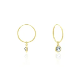 Histoire d'Or Créoles Or Jaune Topaze Azur* Boucles D'Oreilles|Boucles D'Oreilles Créoles