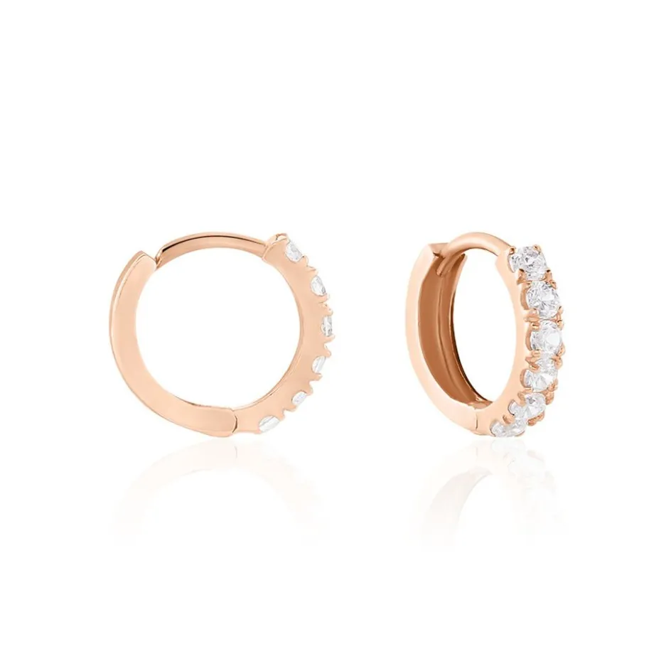 Histoire d'Or Créoles Or Rose Andgelina Oxyde* Boucles D'Oreilles|Boucles D'Oreilles Créoles