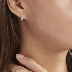 Histoire d'Or Créoles Plaqué Or Jaune Julitta Oxydes De Zirconium* Boucles D'Oreilles|Boucles D'Oreilles Fantaisie