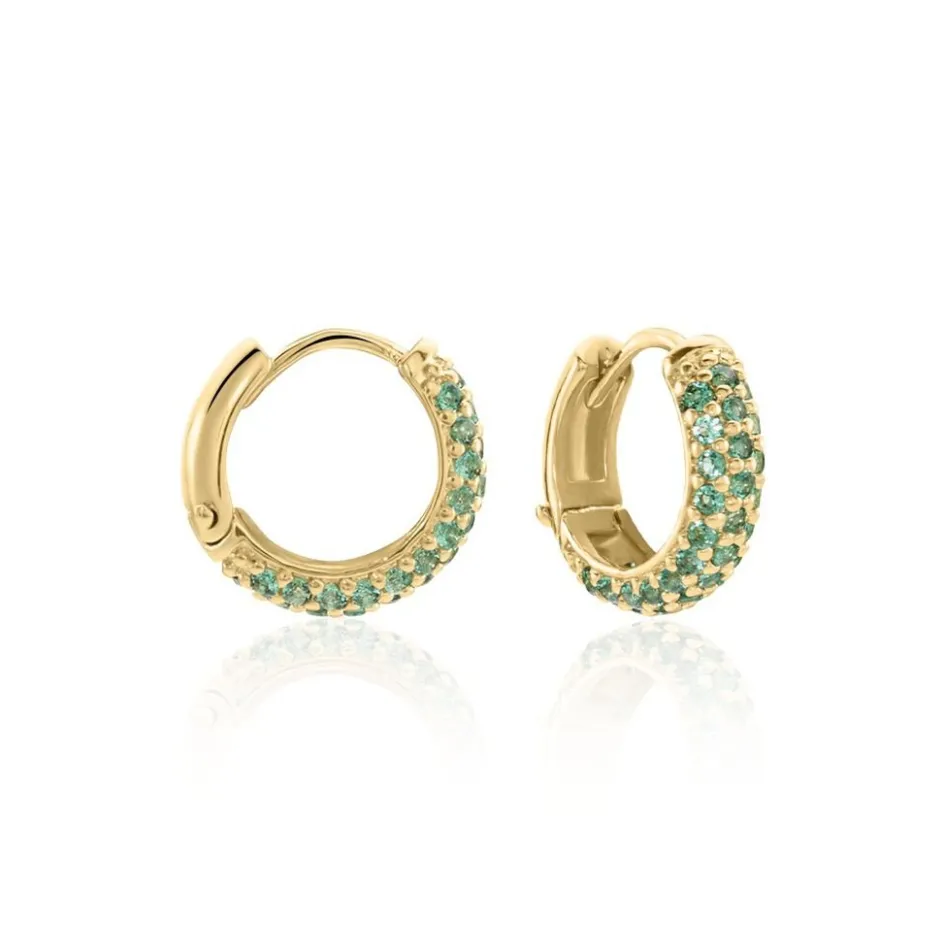 Histoire d'Or Créoles Plaqué Or Jaune Piha Oxydes De Zirconium* Boucles D'Oreilles|Boucles D'Oreilles Fantaisie