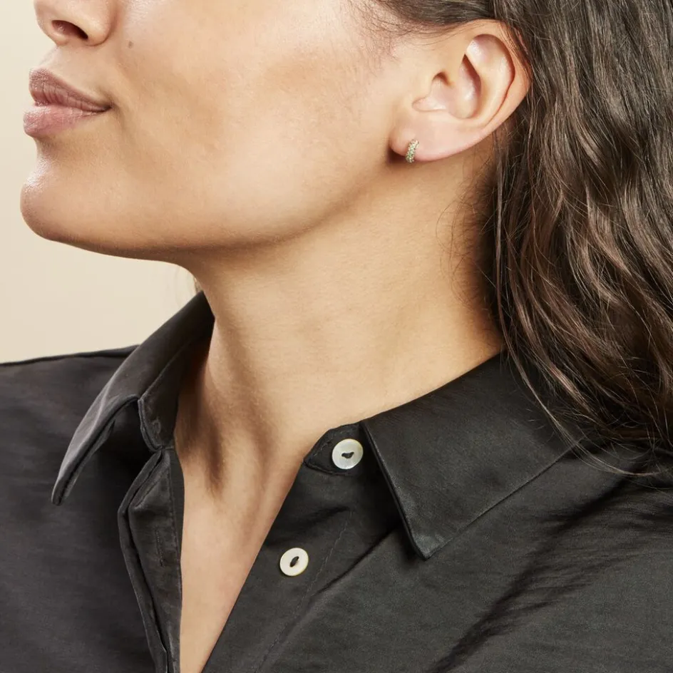 Histoire d'Or Créoles Plaqué Or Jaune Piha Oxydes De Zirconium* Boucles D'Oreilles|Boucles D'Oreilles Fantaisie