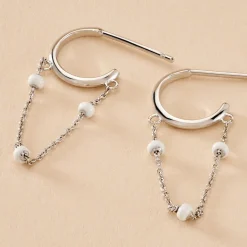 Outlet Histoire d'Or Créoles Polka Argent Blanc