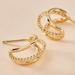 Online Histoire d'Or Créoles Preeti Plaqué Or Jaune