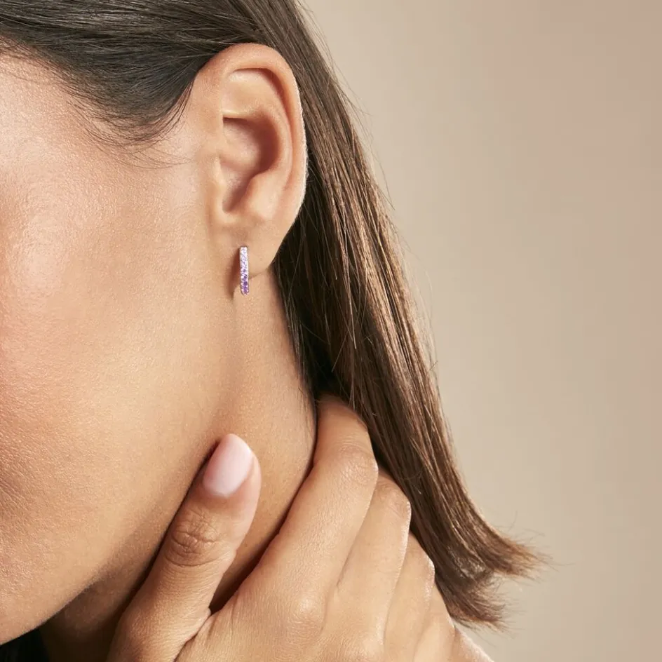 Hot Histoire d'Or Créoles Rio Argent Blanc Oxyde De Zirconium argent blanc oxyde violet