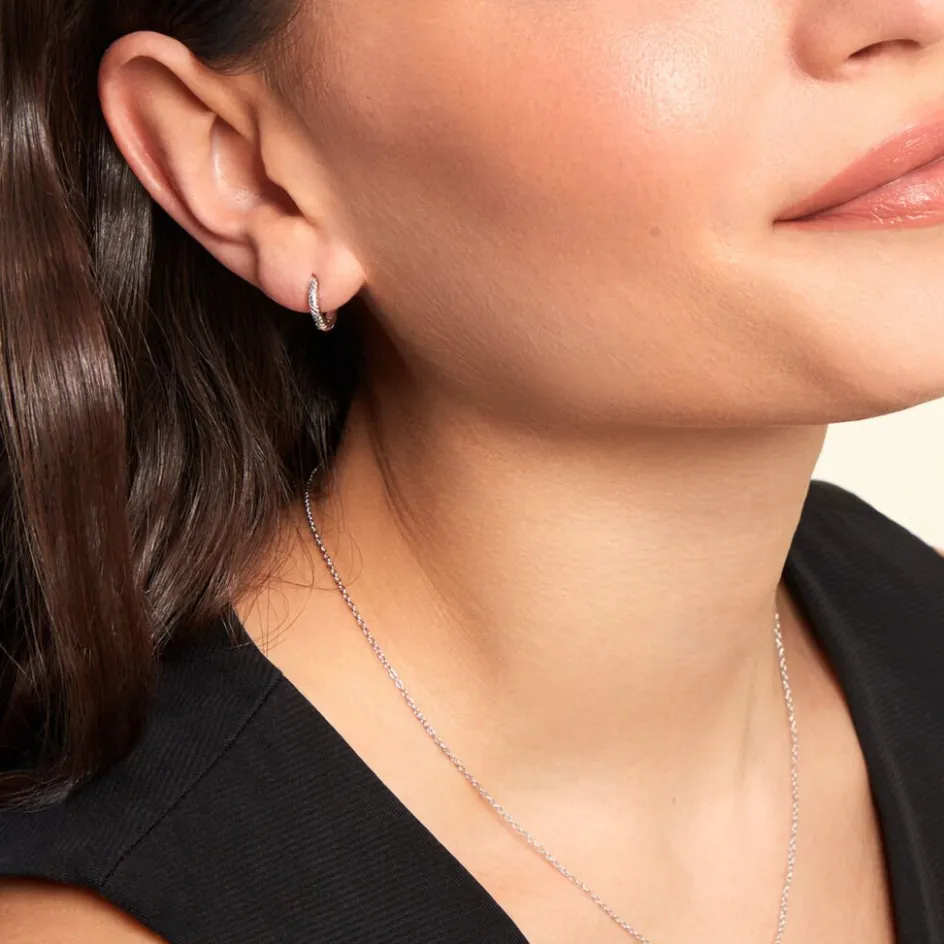 Best Histoire d'Or Créoles Shula Argent Blanc