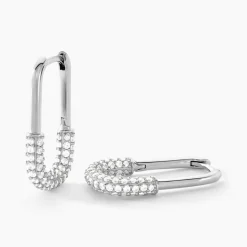 Online Histoire d'Or Créoles Urban Call De Zirconium argent blanc oxyde