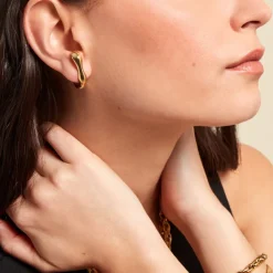 Online Histoire d'Or Créoles Valence Acier Jaune