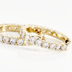 Histoire d'Or Créoles Zoelia De Zirconium plaqué or jaune oxyde