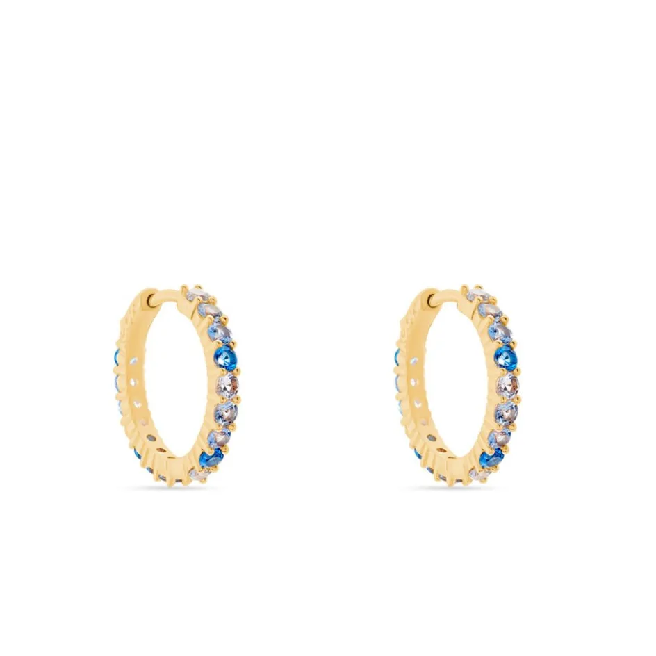 Histoire d'Or Créoles Zoelia Rondes Plaqué Or Jaune Pièrres De Synthèse* Boucles D'Oreilles|Boucles D'Oreilles Fantaisie