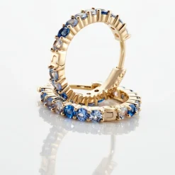 Histoire d'Or Créoles Zoelia Rondes Plaqué Or Jaune Pièrres De Synthèse* Boucles D'Oreilles|Boucles D'Oreilles Fantaisie