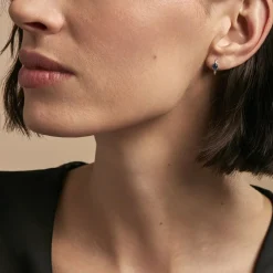 Outlet Histoire d'Or Demi Créoles Barrett Diamant or blanc saphir