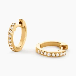 Hot Histoire d'Or Mini Créoles Or Jaune Aryanna Diamants or jaune diamant