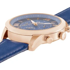 ARCTIK Montre Apex Bleu cadran doré rose fond bleu bracelet cuir bleu