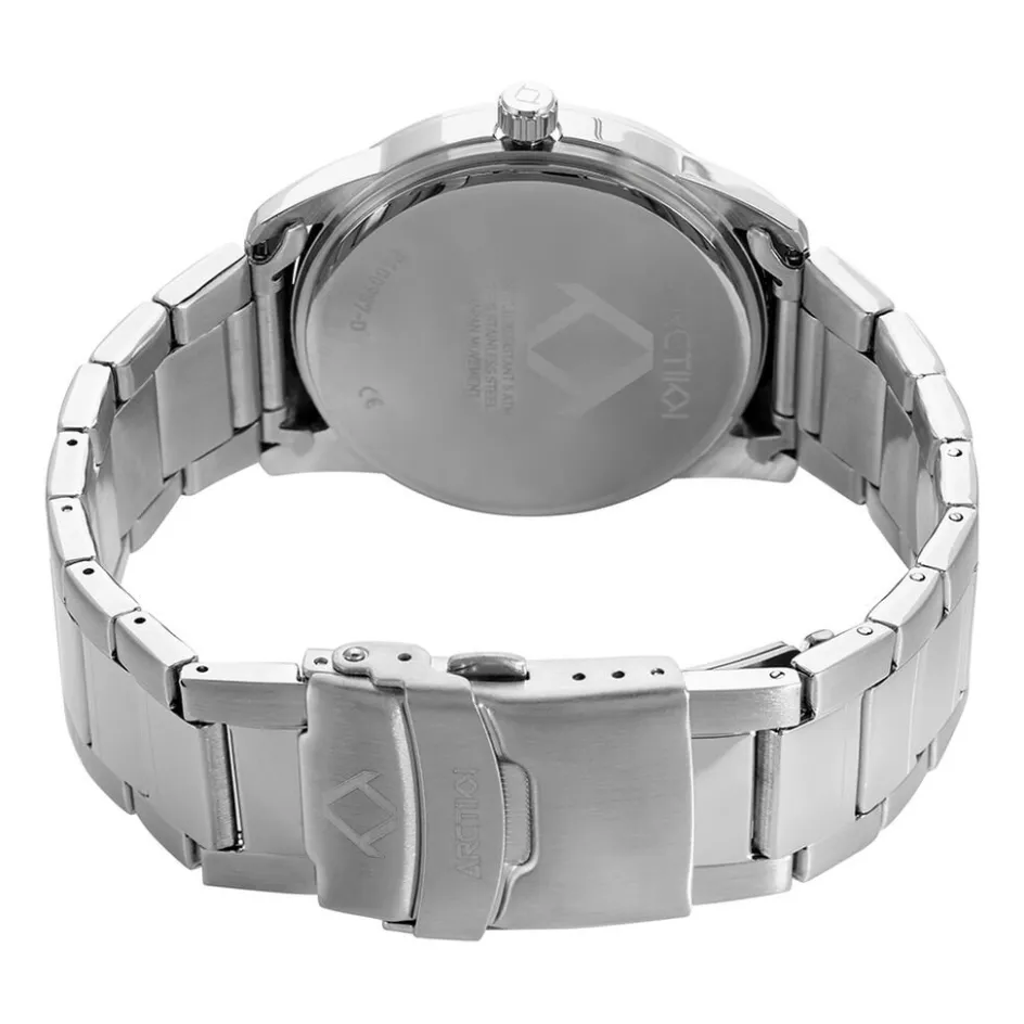 Online ARCTIK Montre Element Vert cadran argenté fond vert bracelet acier argenté