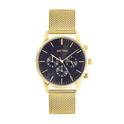 Online ARCTIK Montre Escale Noir cadran doré fond noir bracelet acier doré