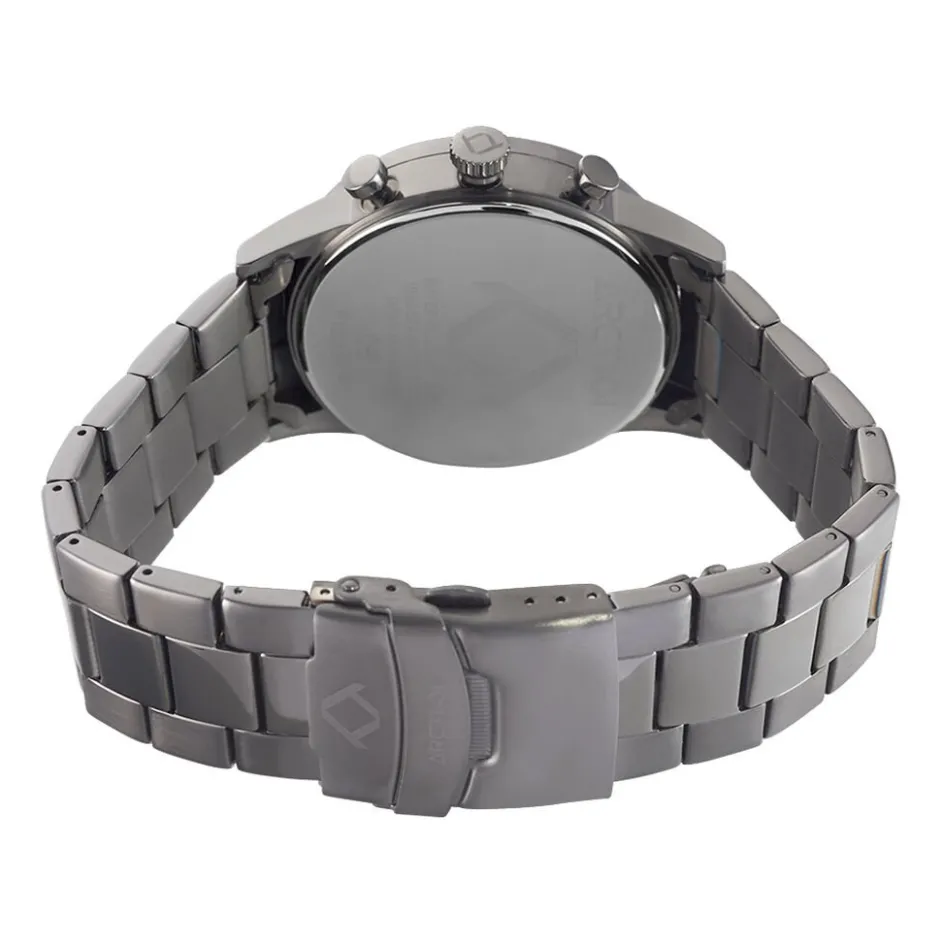 ARCTIK Montre Zenith Bleu cadran gris fond bleu bracelet acier gris