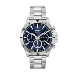 Online HUGO BOSS Montre Boss Troper Bleu cadran argenté fond bleu bracelet acier argenté