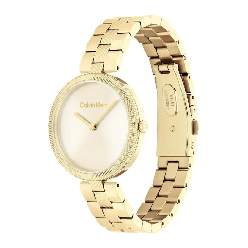 CALVIN KLEIN Montre Gleam Doré cadran doré fond doré bracelet acier doré