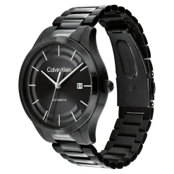 CALVIN KLEIN Montre Iconic Automatic Noir cadran noir fond noir bracelet acier noir