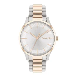 Outlet CALVIN KLEIN Montre Iconic Bracelet Argent cadran bicolore fond argenté bracelet acier bicolore