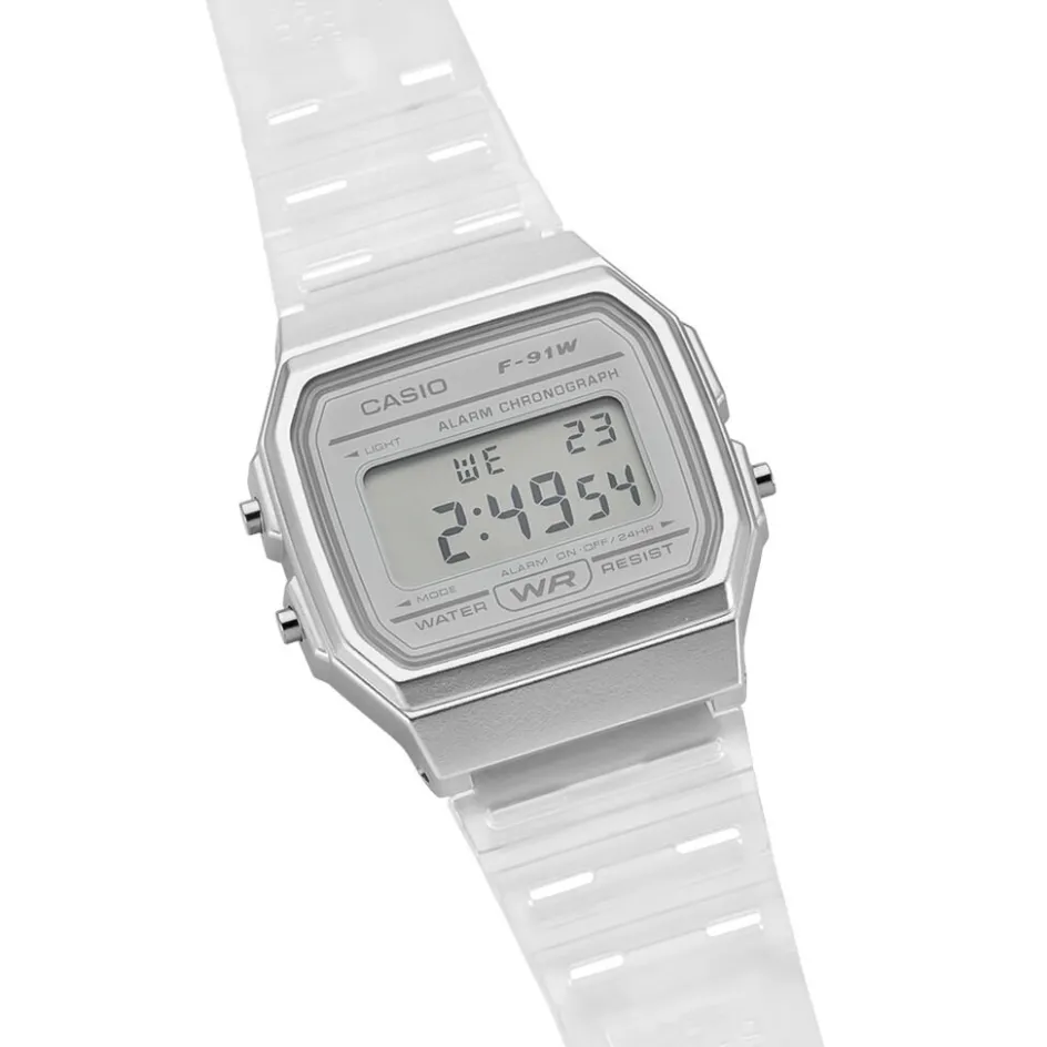 Clearance CASIO COLLECTION Montre Vintage Edgy Blanc cadran blanc bracelet résine blanche