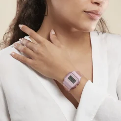 New CASIO COLLECTION Montre Vintage Edgy Rose cadran rose bracelet résine rose