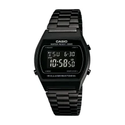 Best CASIO COLLECTION Montre Vintage Noir cadran noir fond noir bracelet acier noir