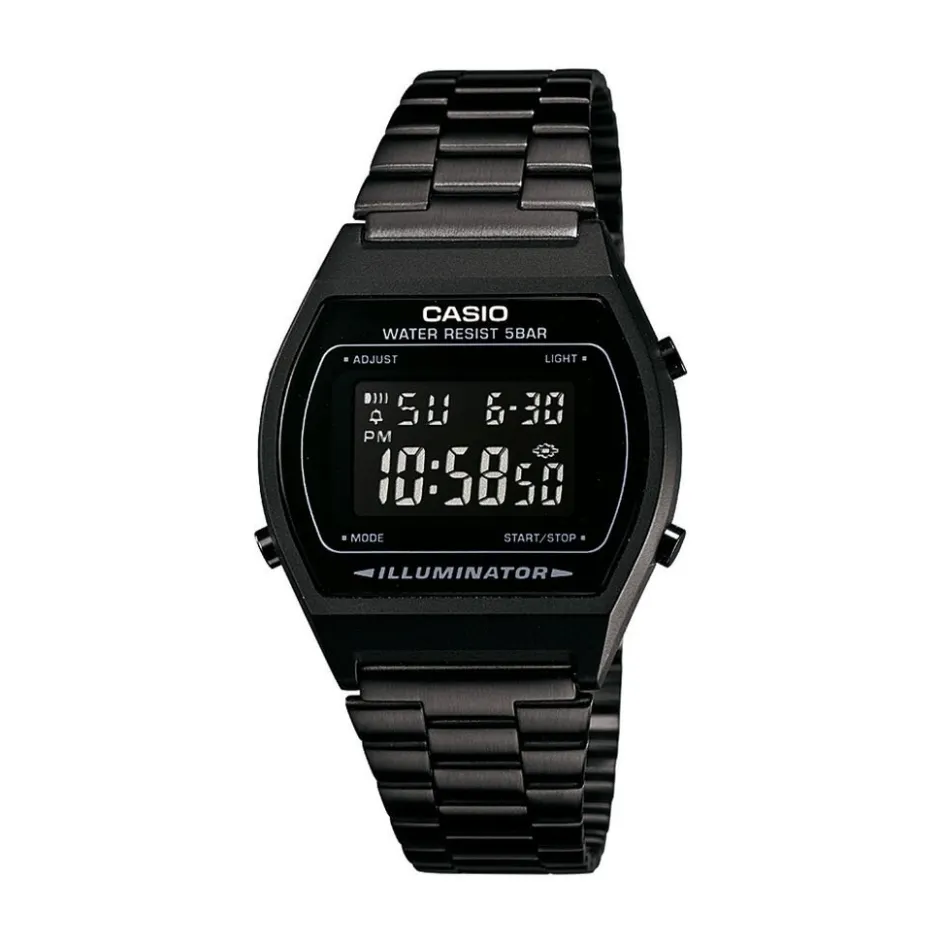 Best CASIO COLLECTION Montre Vintage Noir cadran noir fond noir bracelet acier noir