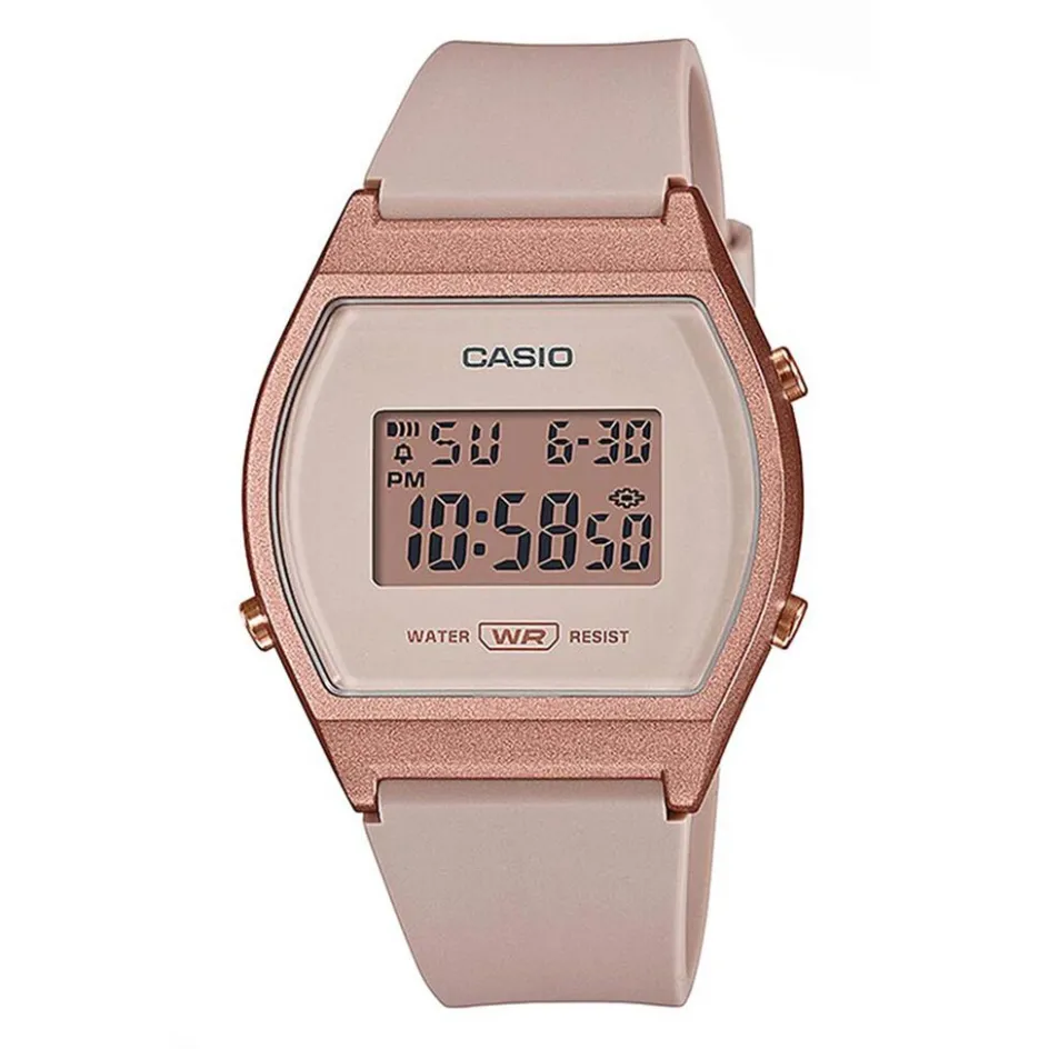 Online CASIO COLLECTION Montre Vintage Rose cadran rose fond rose bracelet résine rose