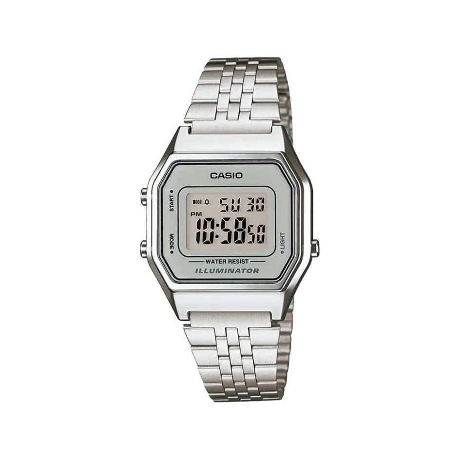 Outlet CASIO COLLECTION Montre Vintage Argent cadran argenté fond argenté bracelet acier argenté
