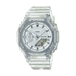 Discount CASIO G-SHOCK Montre Argent cadran blanc fond argent bracelet résine blanc