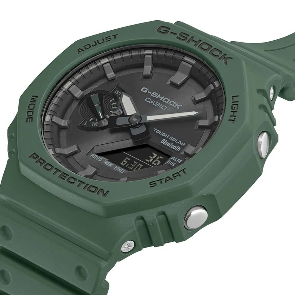 Clearance CASIO G-SHOCK Montre Noir cadran vert fond noir bracelet résine vert