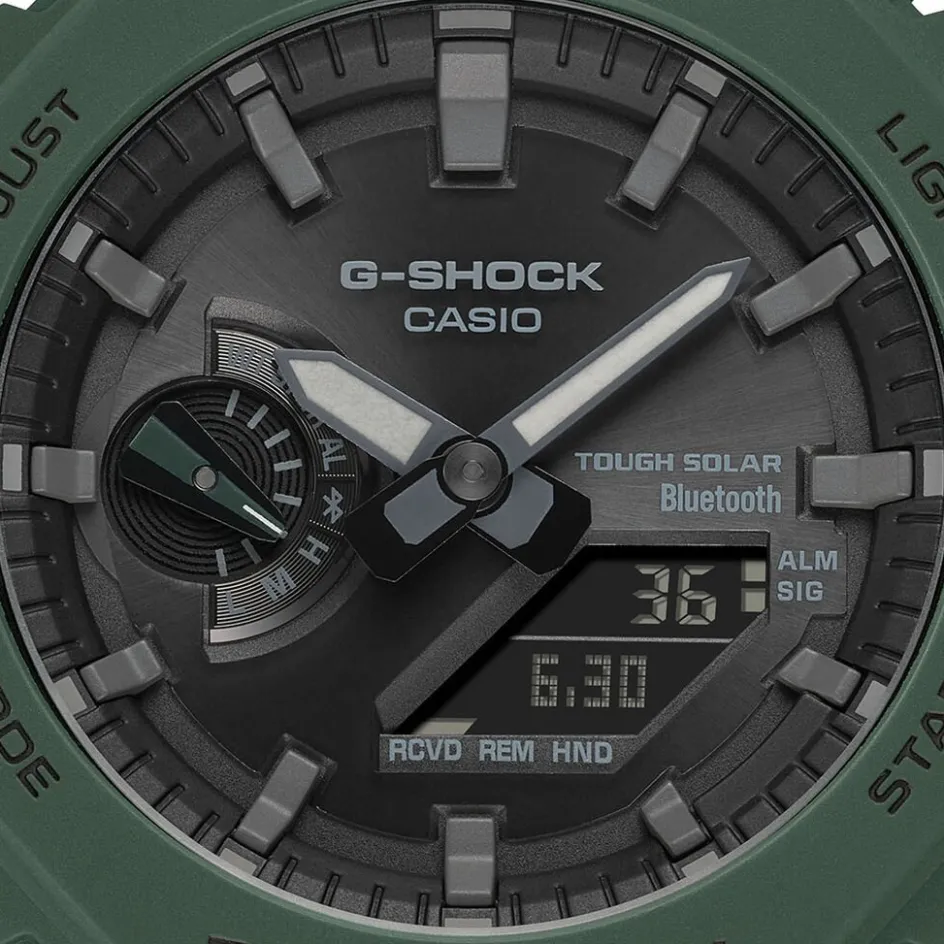 Clearance CASIO G-SHOCK Montre Noir cadran vert fond noir bracelet résine vert