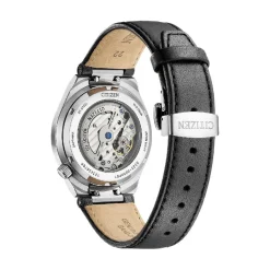 Discount CITIZEN Montre Tsuyosa Nk5010 Gris cadran argenté fond gris bracelet cuir de veau noir