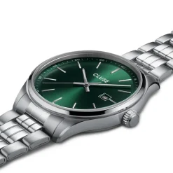 CLUSE Montre Anthéor Vert cadran argenté fond vert bracelet acier argenté