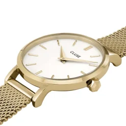 Best CLUSE Montre Boho Chic Petite Blanc cadran doré fond blanc bracelet acier doré