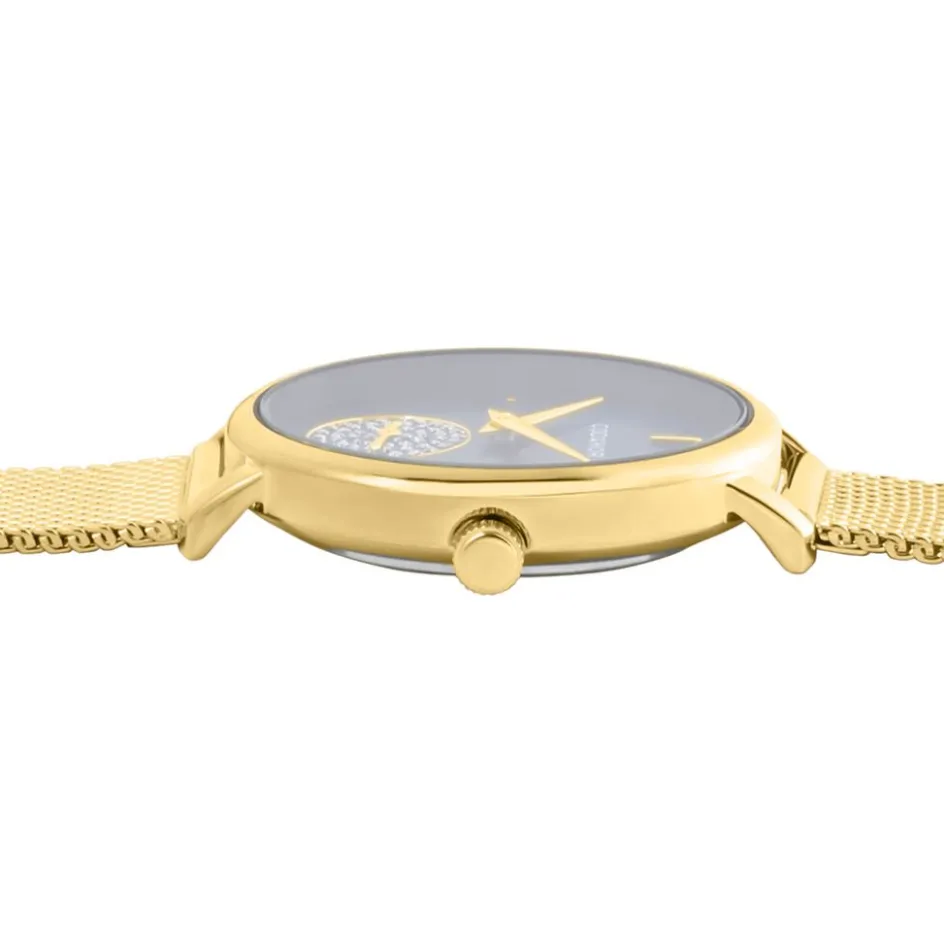 New CODHOR Montre Amele Bleu cadran doré fond bleu bracelet acier doré