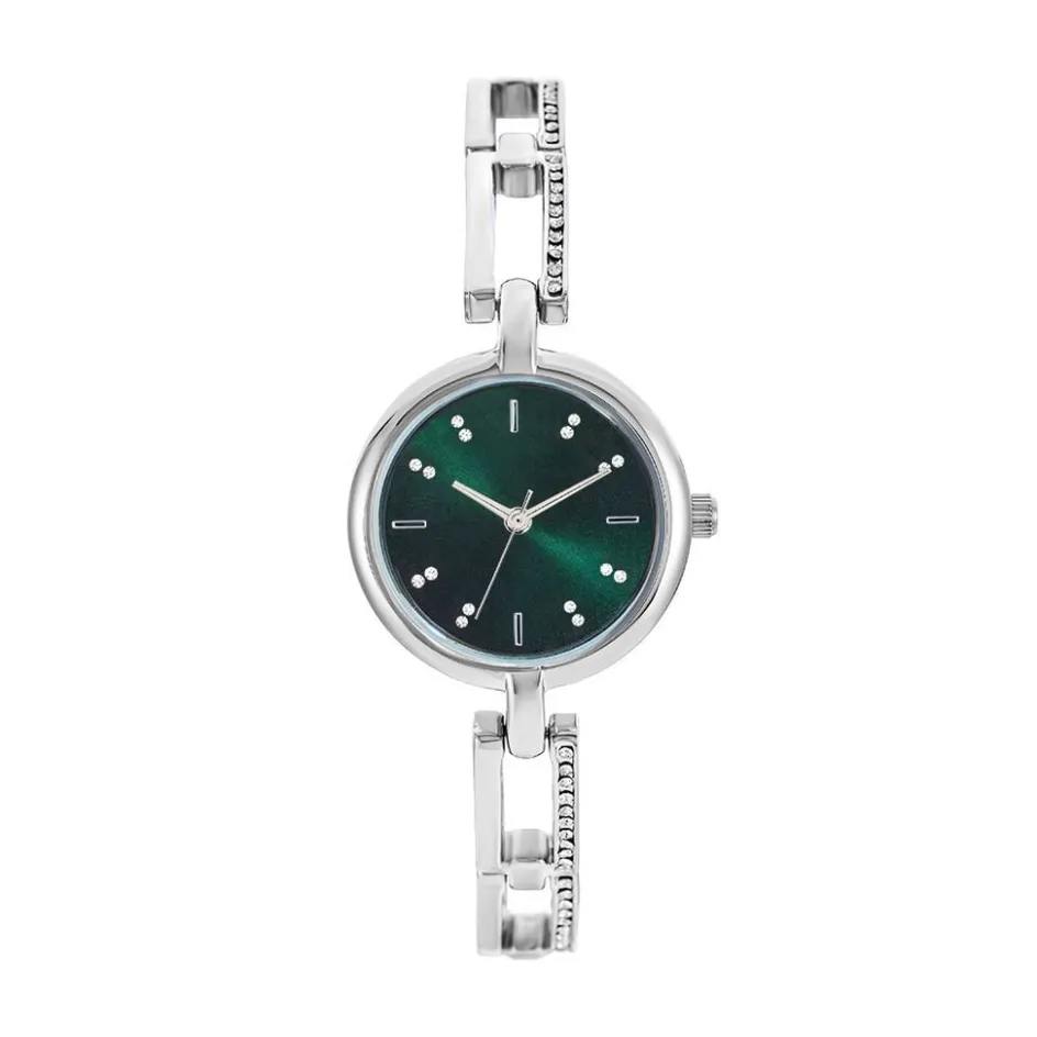 Sale CODHOR Montre Andrea Vert cadran argenté fond vert bracelet alliage argenté