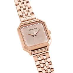 Best CODHOR Montre Carla Rose cadran rose fond rose bracelet acier rose