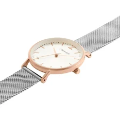 Best CODHOR Montre Cindy Argent cadran doré rose fond argenté bracelet acier argenté