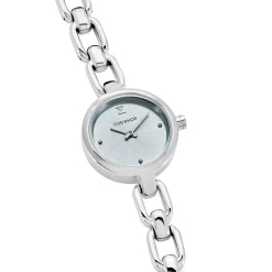 Discount CODHOR Montre Lina Bleu Gris cadran argenté fond bleu gris bracelet alliage argenté