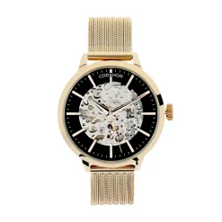 Outlet CODHOR Montre Louise Noir cadran doré rose fond noir bracelet acier doré