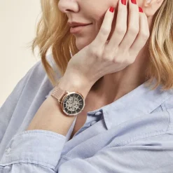 Outlet CODHOR Montre Louise Noir cadran doré rose fond noir bracelet acier doré