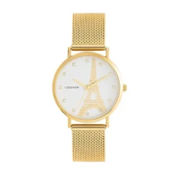 Sale CODHOR Montre Monument Blanc cadran doré fond blanc bracelet acier doré
