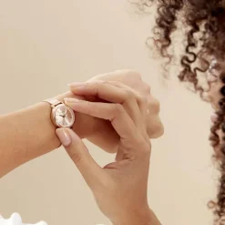 Sale CODHOR Montre Nerine Rose cadran doré rose fond rose bracelet acier doré rose