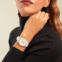 Best CODHOR Montre Pauline Blanc cadran blanc fond blanc bracelet silicone blanc