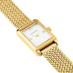 CODHOR Montre Suzy Blanc cadran doré fond blanc bracelet acier doré